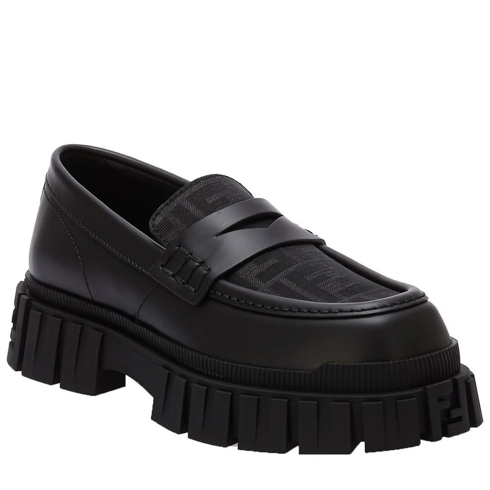 Fendi Force FF Jacquard Slip-On Platform Loafers